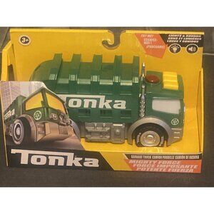 Tonka Mighty Force Green Garbage Truck w/ Realistic Lights & Sounds New!